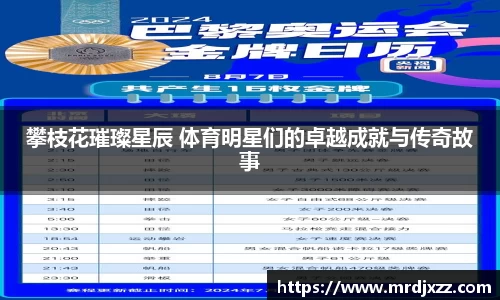 攀枝花璀璨星辰 体育明星们的卓越成就与传奇故事